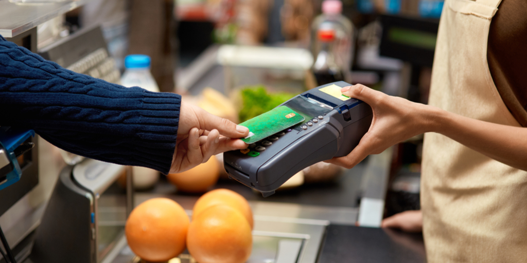 Contactless Payment Card at Supermarket