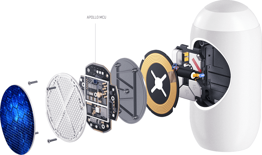 virtual assistant AI technology device with components exposed