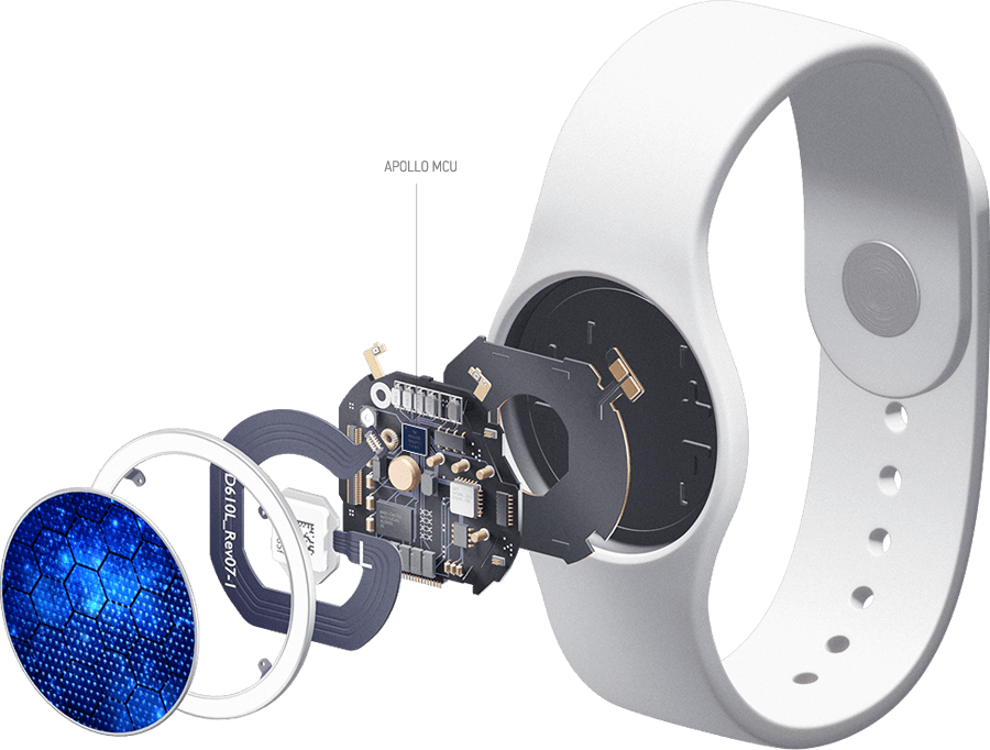 smartwatch device with components exposed