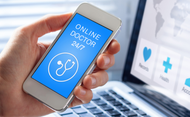 Smartphone showing mobile online doctor