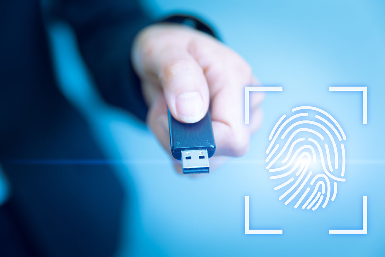 USB Key Lock Access with Fingerprint Biometrics Scanner