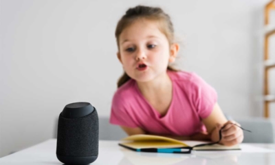 Child using voice assistant
