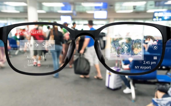 Augmented Reality view from smart glasses concept