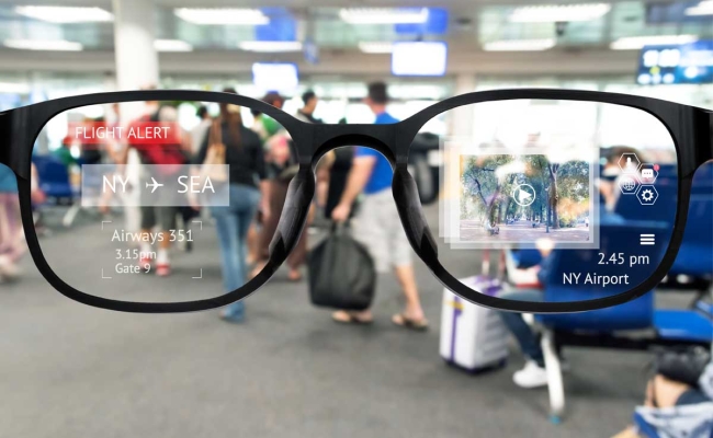 Augmented Reality view from smart glasses concept