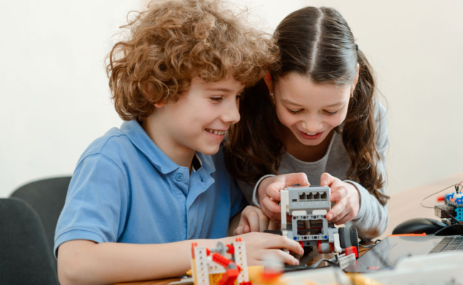 Kids participating in STEM education