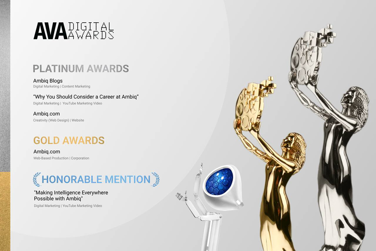 Ambiq's Creativity Captures Five 2023 AVA Digital Awards Ambiq