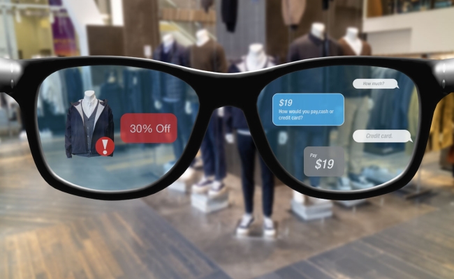 Concept of AR glasses in retail