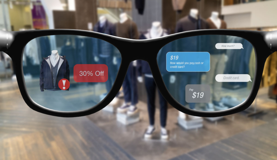 Concept of AR glasses in retail