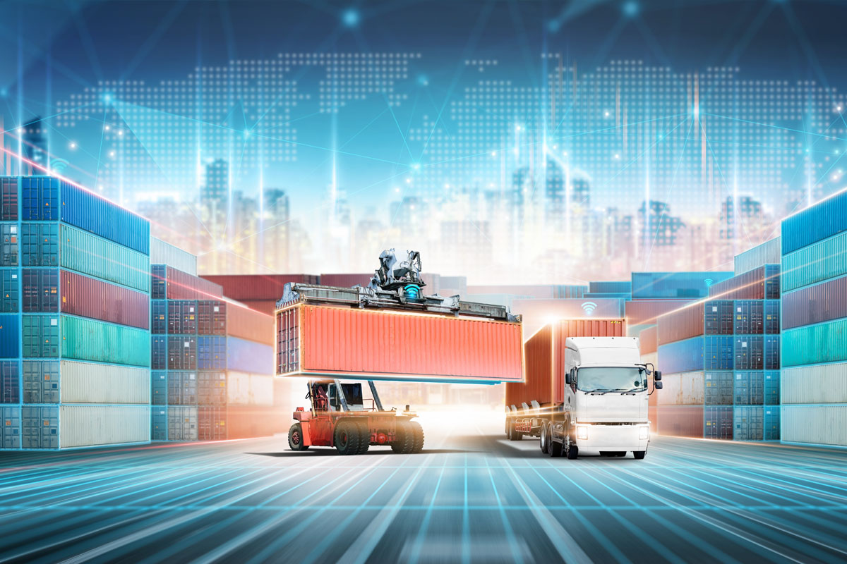 Smart logistics technology concept