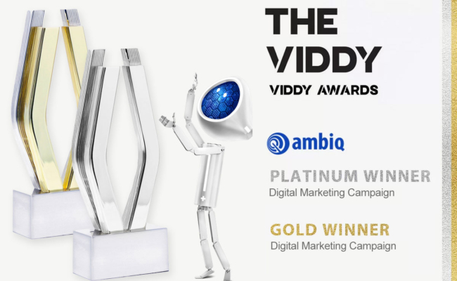 Ambiq captures Platinum and Gold in 2023 Viddy Awards