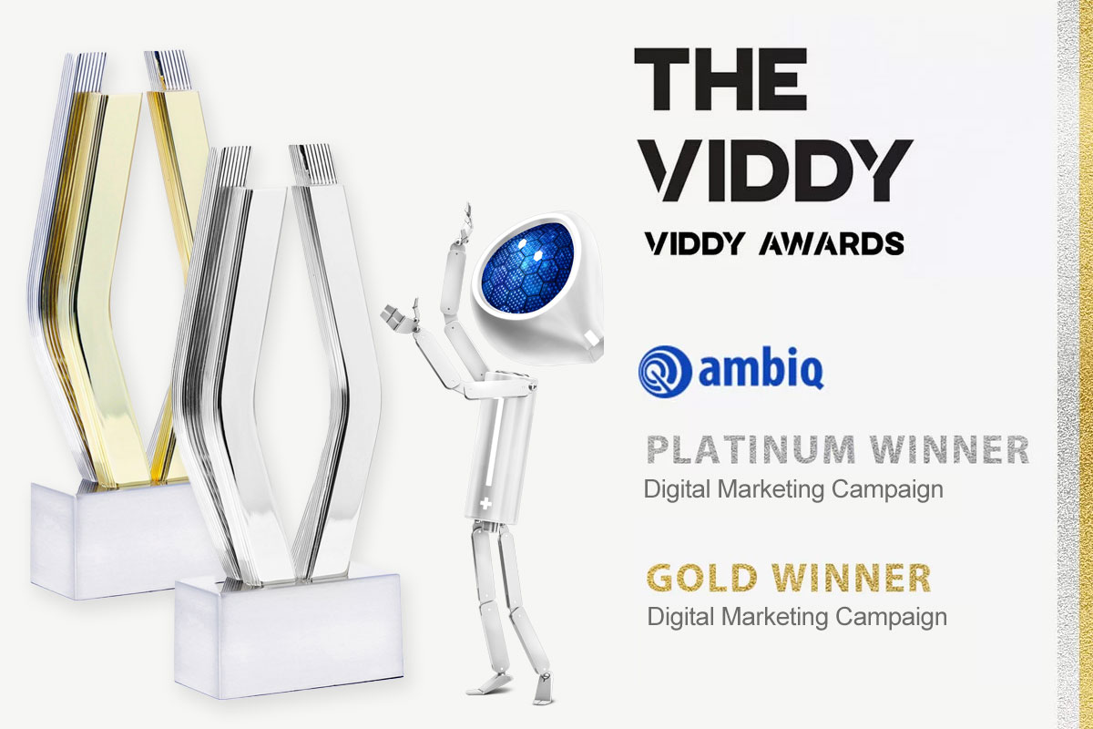 Ambiq captures Platinum and Gold in 2023 Viddy Awards
