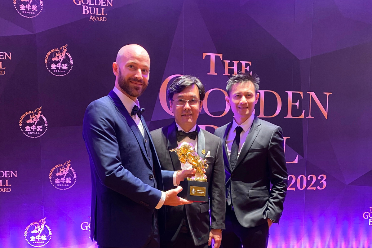 From L to R: Florent Tardy, YewBoon Tan, and Chin Tong Thia at the Golden Bull Awards