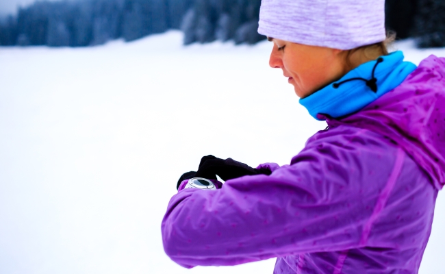 Staying Safe this Winter with Wearables - Woman and watch