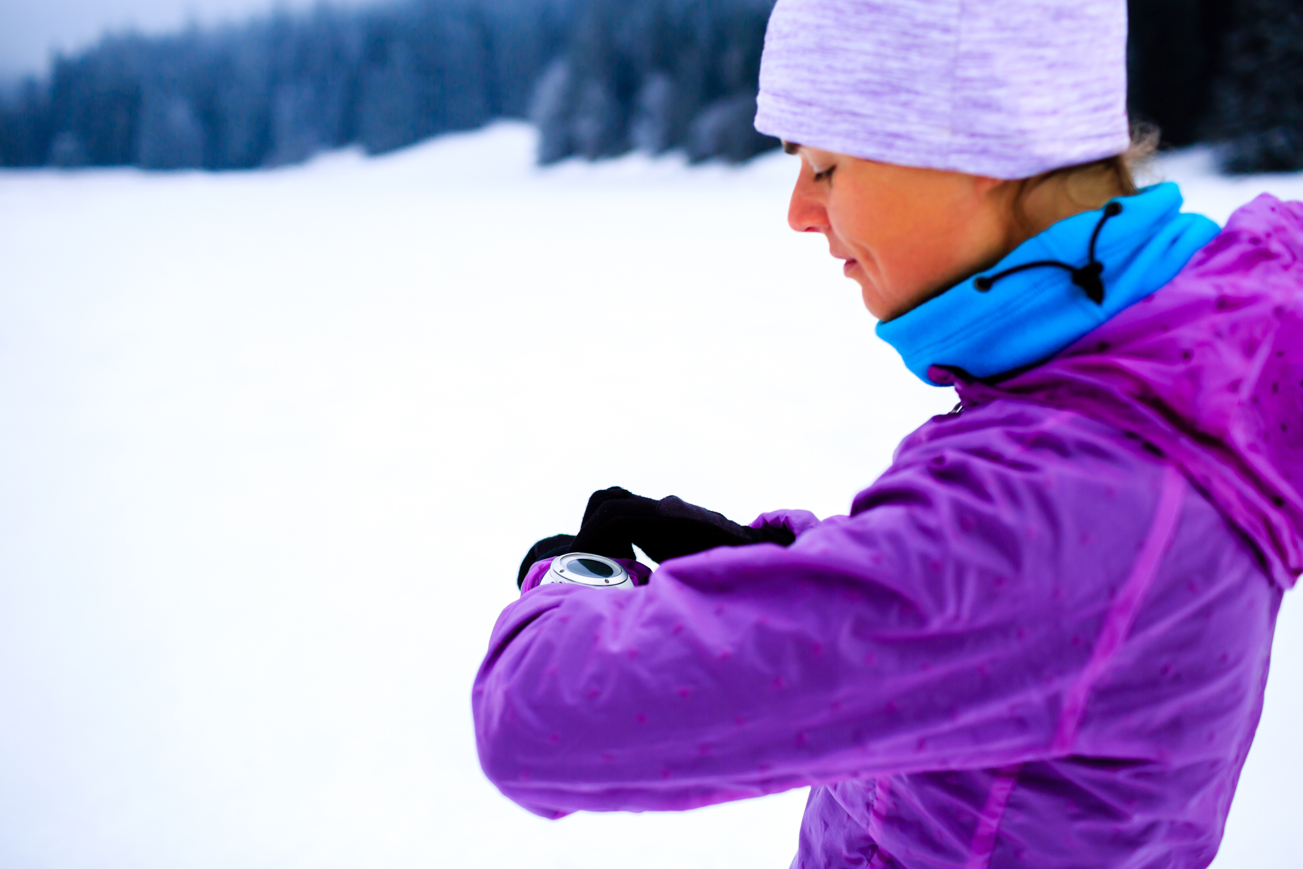 Staying Safe this Winter with Wearables - Woman and watch